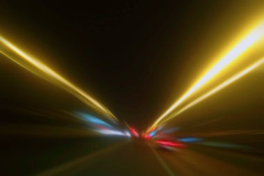 Karanlıkta Aydınlık İzler, Trafik Işığı İzleri, Soyut Traf